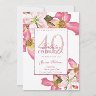 Reserve A Data Frotas Exóticas de Flores de Aquarela aniversário