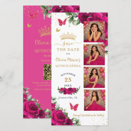 Reserve A Data Fuchsia Floral Photo Booth Quinceanera QR code
