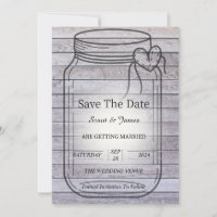 Fundo de Madeira leve com Cardíaco Mason Jar