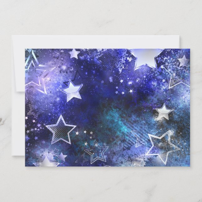 Reserve A Data Fundo Espacial com Estrelas (Frente)
