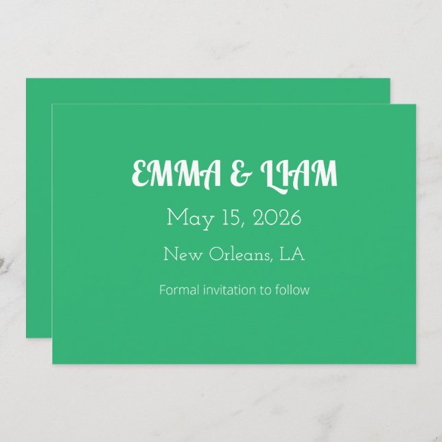 Reserve A Data Fundo Verde de Casa - Design de Casamento (Frente/Verso)