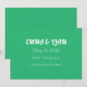 Reserve A Data Fundo Verde de Casa - Design de Casamento