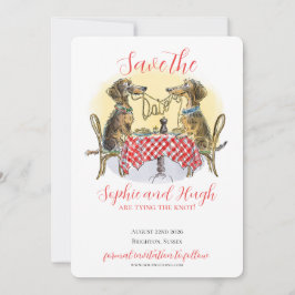 Reserve A Data Funny Dachshund Save The Date Dog Lovers Card