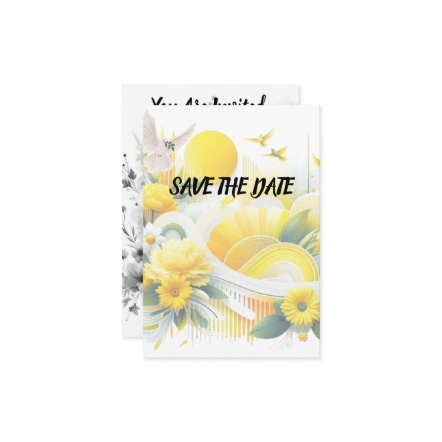 Reserve A Data Fusão Ensolarada: Designs Vibrantes em Amarelo e L (Frente/Verso In Situ)