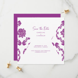 Reserve A Data Fushia Damask Foto Casamento Salve A Data