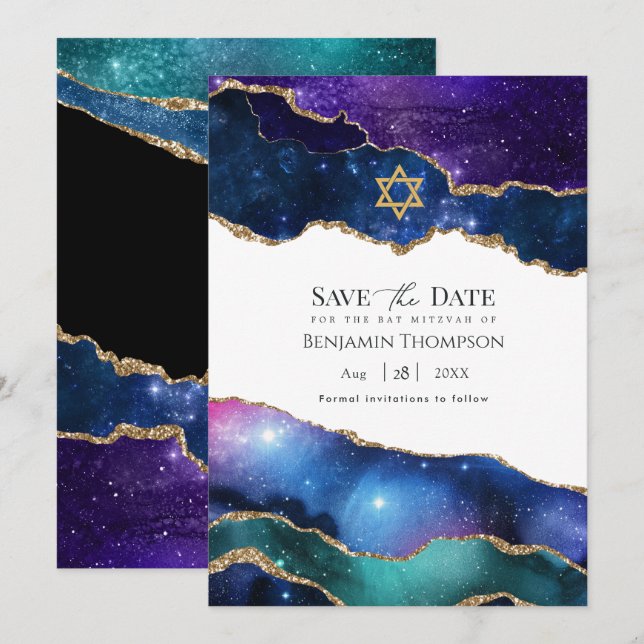 Reserve A Data Galaxy Agate Bat Mitzvah (Frente/Verso)