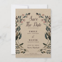 Reserve A Data Garden Crest | Casamento Rustic Kraft Salvar A Dat