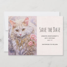Gato Branco Elegante em Joias de Ouro e Diamante