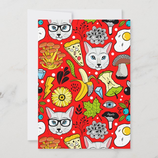 Reserve A Data Gato e ovo em vermelho (Frente)