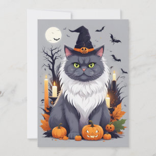 Reserve A Data Gato Halloween Bela Cartografia Animal Engraçada A