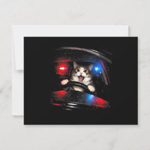 Reserve A Data Gato Polícia Engraçado Dirigindo Carro Meme de Gat