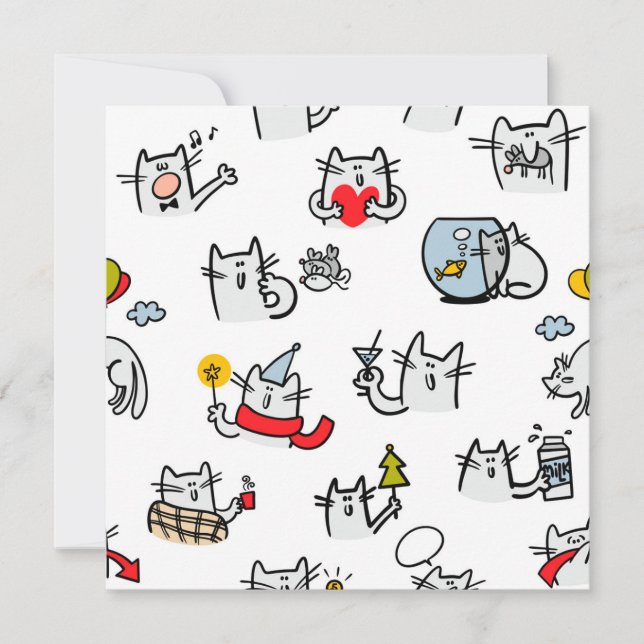 Reserve A Data Gatos engraçados, leite e magia. (Frente)