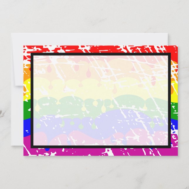 Reserve A Data Gay Arco-Íris Liberdade Sinalizador Salve a Data (Frente)