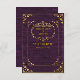 Reserve A Data Gay Casal Brown Barnwood e Dourado Casamento de Qu