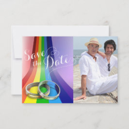 Reserve A Data Gay Rainbow e Rings Casamento Salvem a Data