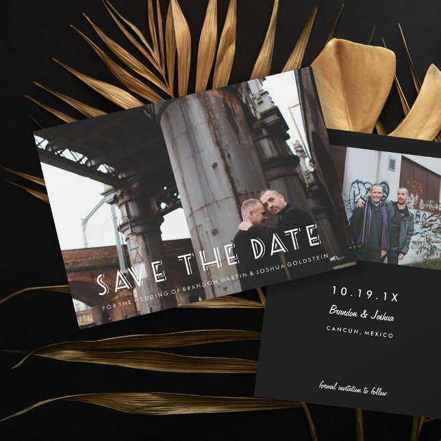 Reserve A Data Gay Retro Art Deco Foto Salvar Data (Criador carregado)