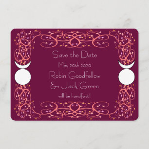 Reserve A Data Gay Wiccan Wedding Red Save the Date Card