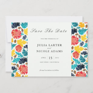 Reserve A Data Girassóis Aquarela Azul Amarelo Natural Casamento