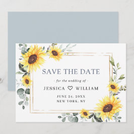 Reserve A Data Girassóis Elegantes aquarela Eucalipto Casamento
