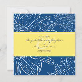 Reserve A Data Girassol com Banda Salvar data: Marinho amarelo