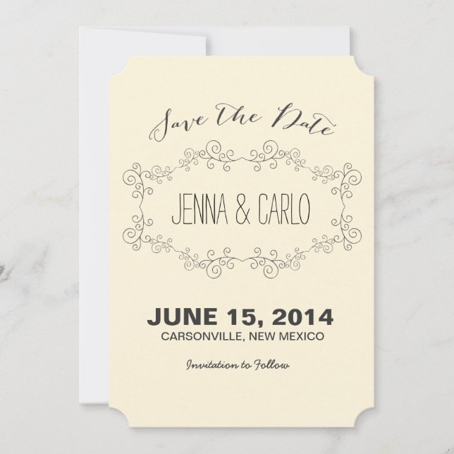 Reserve A Data giro de rabisco salvar a data (Frente)