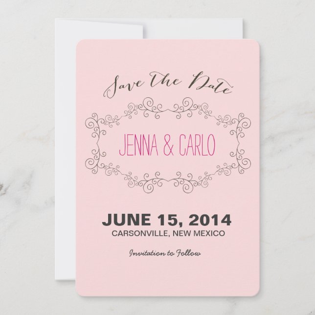 Reserve A Data giro de rabisco salvar a data (Frente)