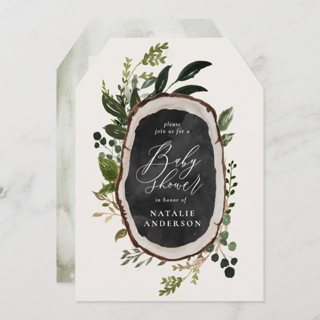 Reserve A Data Giz russo + chá de fraldas de fatia de madeira (Frente/Verso)