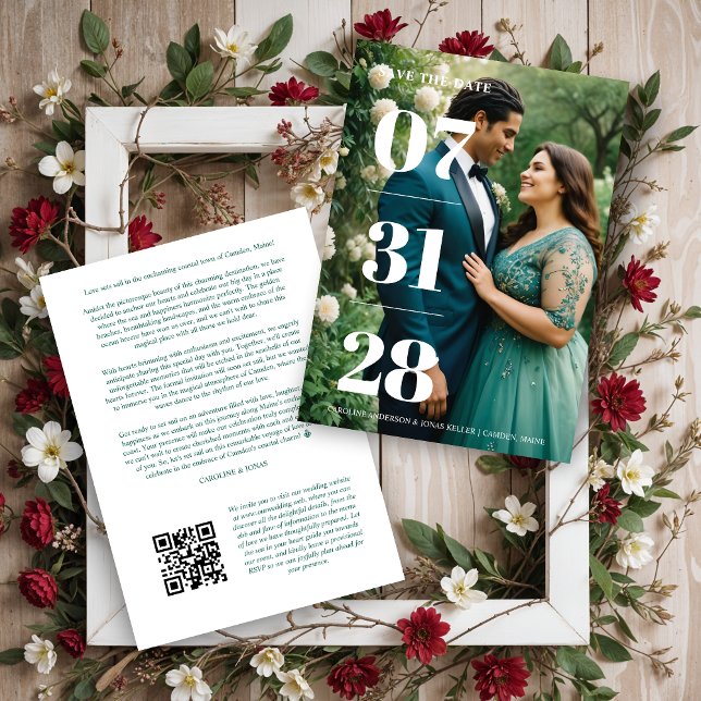 Reserve A Data Glamorous Simple Enchanting & Delicate Minimalist  (Glamorous Simple Enchanting & Delicate Minimalist Photo Wedding Save the Dates Cards.)