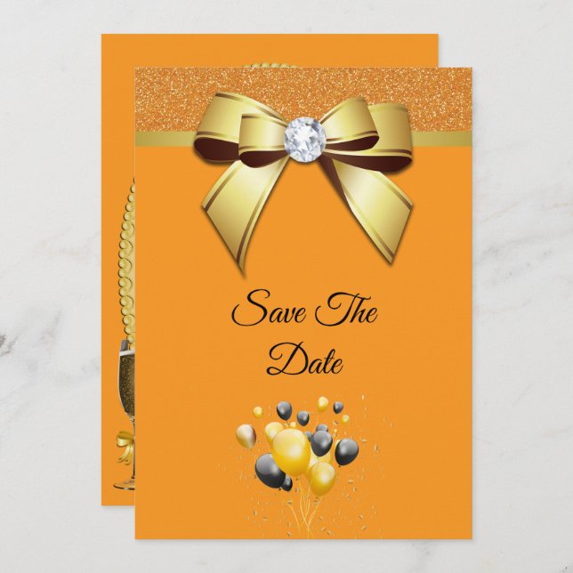 Reserve A Data Glamourous Elegance Birthday Party (Frente/Verso)