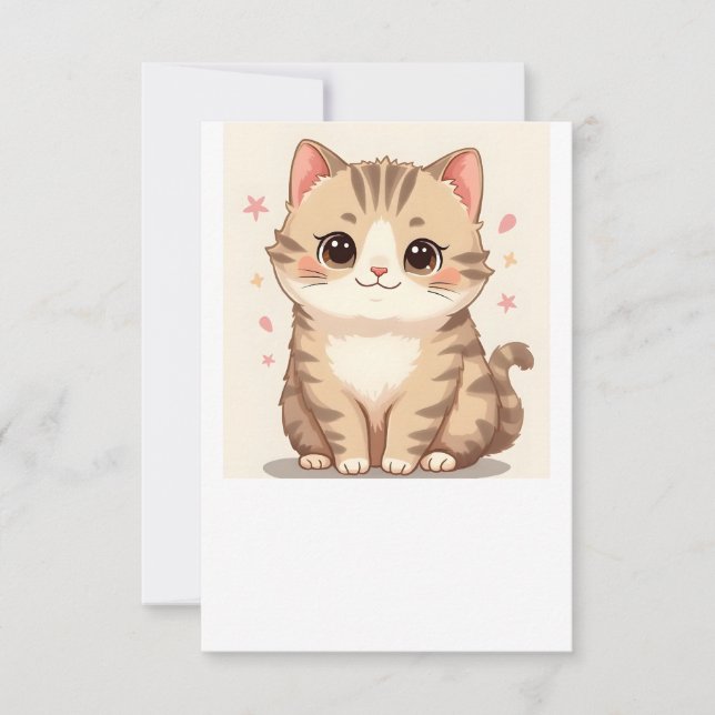 Reserve A Data Gleeful Cat: Bela Arte Kawaii Kitten para Qualquer (Frente)