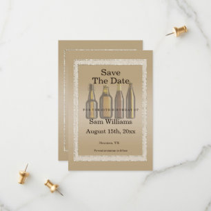 Reserve A Data Glitters Castanhos e Cervejas de Aniversário