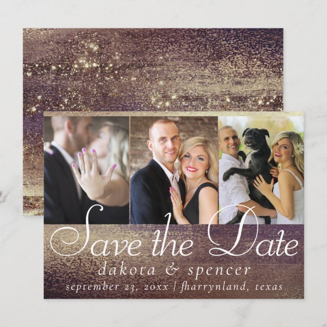 Reserve A Data Glitzy Foil | Ouro Bronze Copper Glam 3 Foto (Frente/Verso)