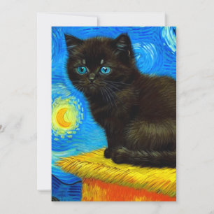 Reserve A Data Gogh Style Starry Night Cat