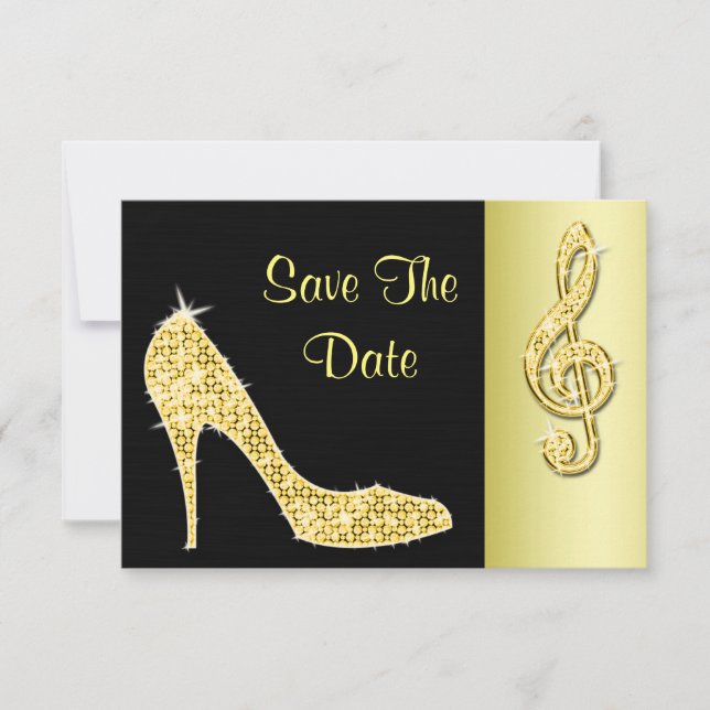 Reserve A Data Gold Stiletto & Treble Cleft 40º Salve a Data (Frente)