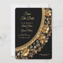 Golden Ornate Frame Save the Date