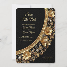 Reserve A Data Golden Ornate Frame Save the Date