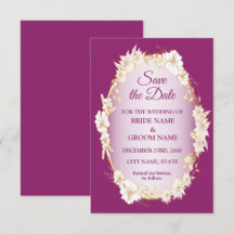 Golden White Floral Pink Geometric Rustic Wedding