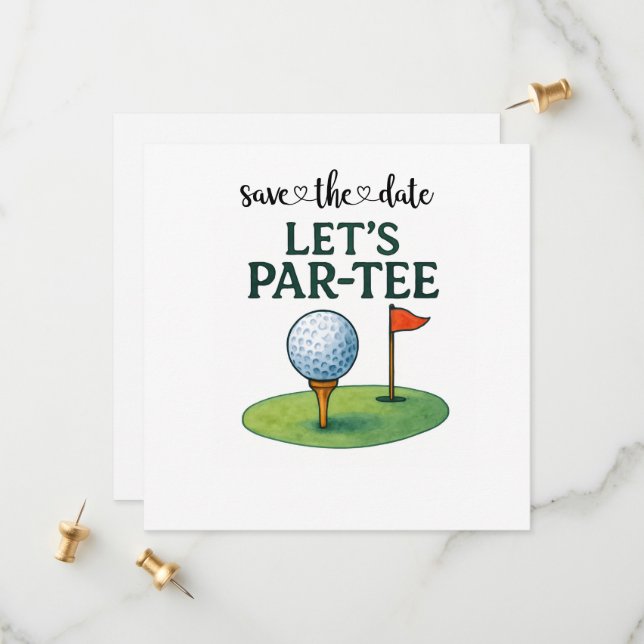 Reserve A Data Golf Let’s Par-Tee Party Golf Theme  (Frente/Verso In Situ)