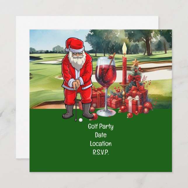 Reserve A Data Golf Par tee Santa Claus Natal Havaí (Frente/Verso)