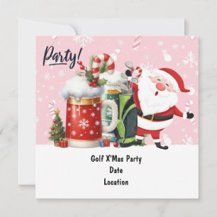 Reserve A Data Golf Santa Claus joga fundo rosa