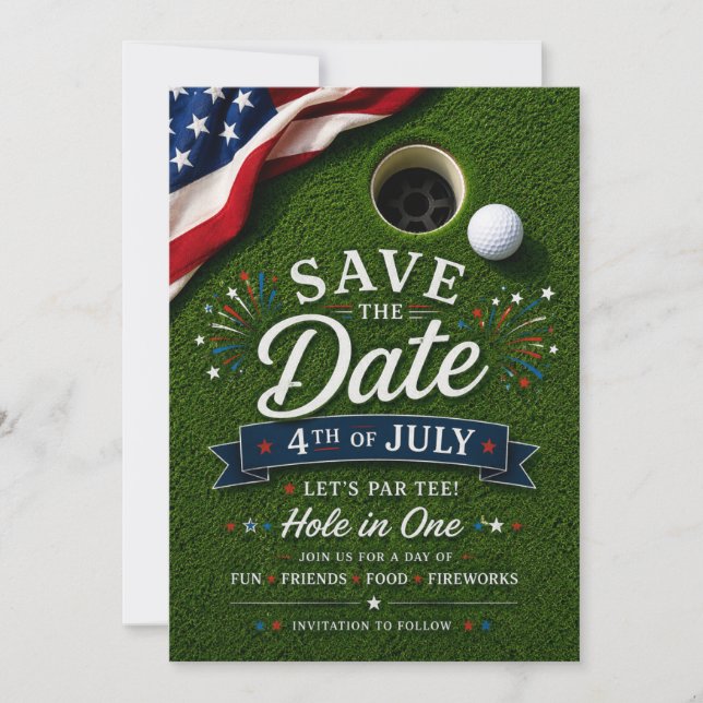 Reserve A Data Golfe no Dia da Independência de 4 de Julho para g (Frente)