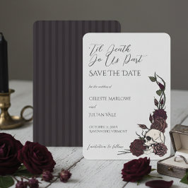 Reserve A Data Gothic Floral Skull 'Til Death Save the Date