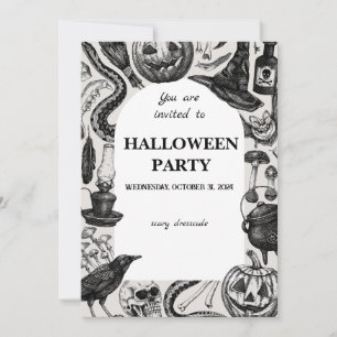Reserve A Data Gothic Halloween Invite