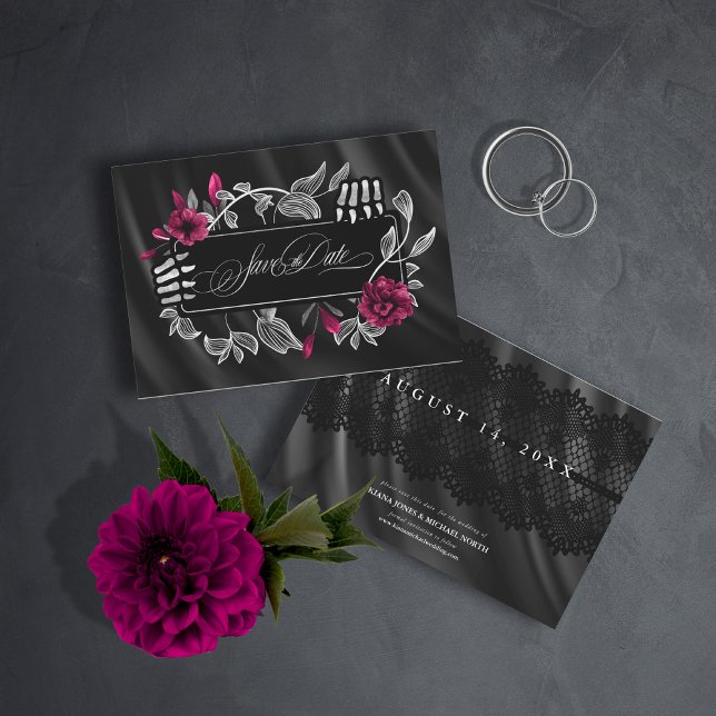 Reserve A Data Gótica Hallowding Skeletal Lace Burgundy ID866 (Criador carregado)