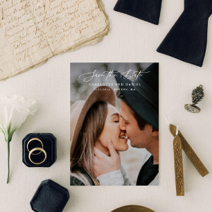 Reserve A Data Graceful Foto de Cheio de Caligrafia Moderna