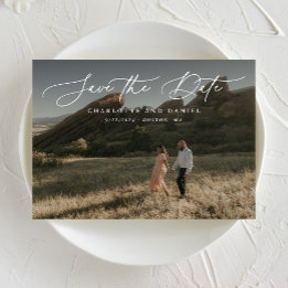 Reserve A Data Graceful Foto de Cheio de Caligrafia Moderna