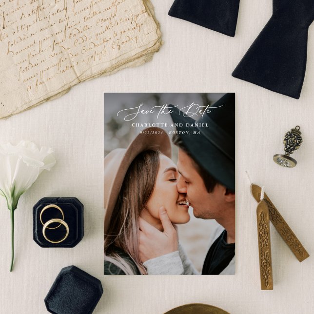 Reserve A Data Graceful Foto de Cheio de Caligrafia Moderna (Criador carregado)