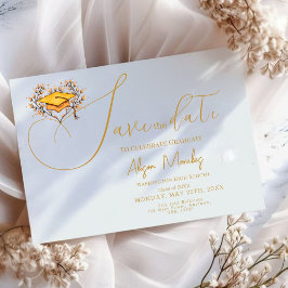 Reserve A Data Graduação 2025 Salvar a data Dourado Boné