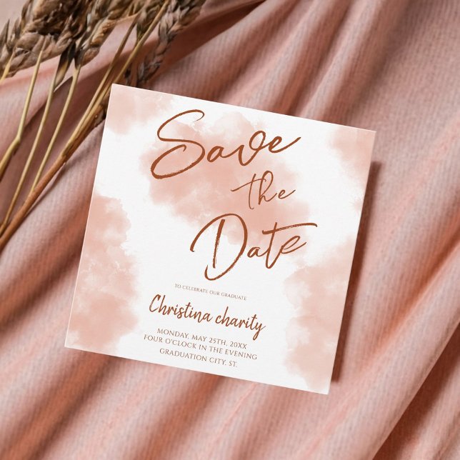 Reserve A Data Graduação exclusiva de Peach Fuzz (Fuzzy feelings and graduation dreams: Save the date with our Unique Peach Fuzz design!)