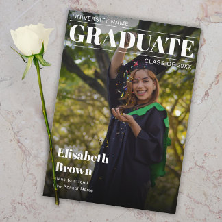 Reserve A Data Graduation Announcement Magazine Cover Photo